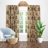 Draperie blackout crem/maro cu model flori