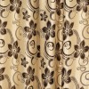 Draperie blackout crem/maro cu model flori
