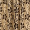 Set Draperie blackout crem/maro cu model flori, 2 buc.  150 x 250 cm, rejansa simpla inclusa