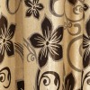 Draperie blackout crem/maro cu model flori