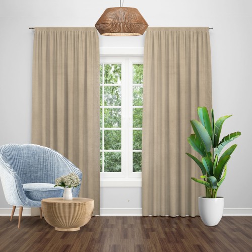 Draperie catifea ivoire