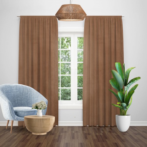 Draperie catifea brun