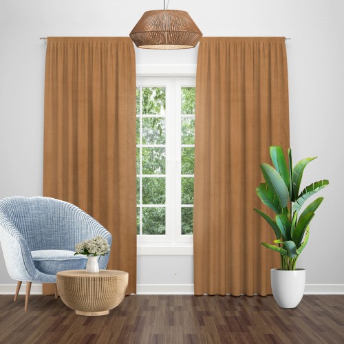 Draperie catifea bej auriu