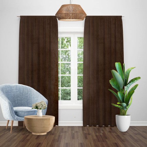 Draperie catifea cafeniu