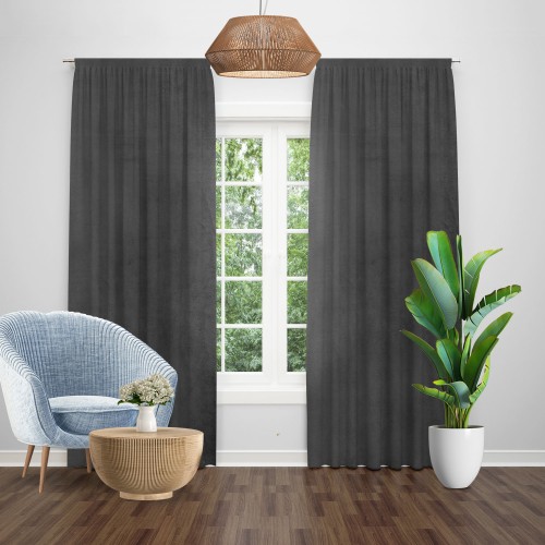 Draperie catifea gri antracit