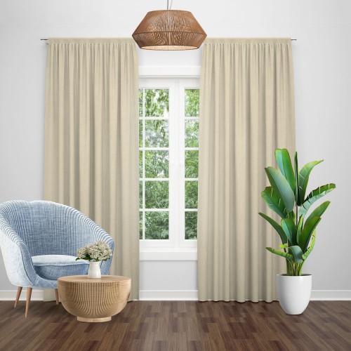 Draperie blackout uni ivoire, opacitate 75%