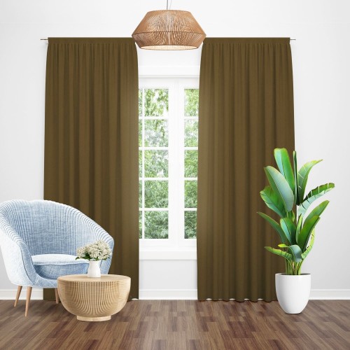 Draperie blackout uni brun inchis, opacitate 85%