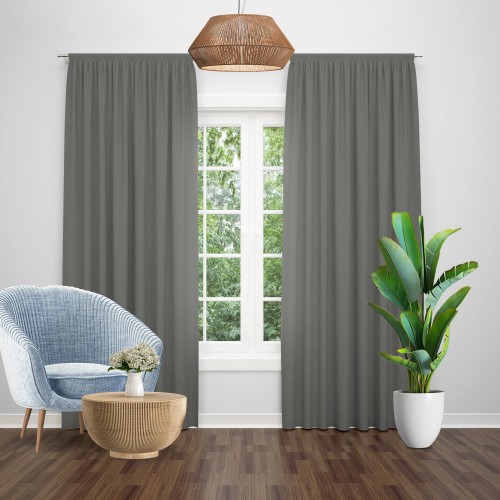 Draperie blackout uni gri inchis, opacitate 90%