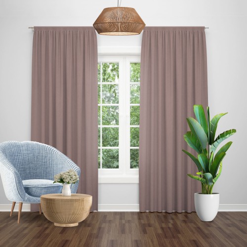 Draperie blackout uni roz pudrat, opacitate 80%