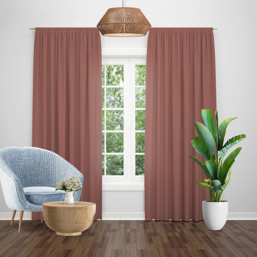 Draperie blackout uni roz inchis, opacitate 85%