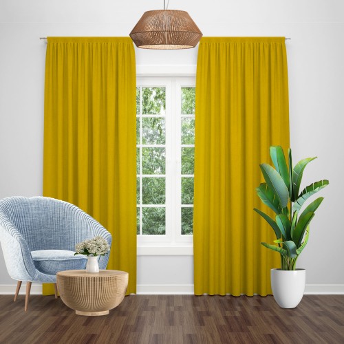 Draperie blackout uni galben lamaie, opacitate 80%