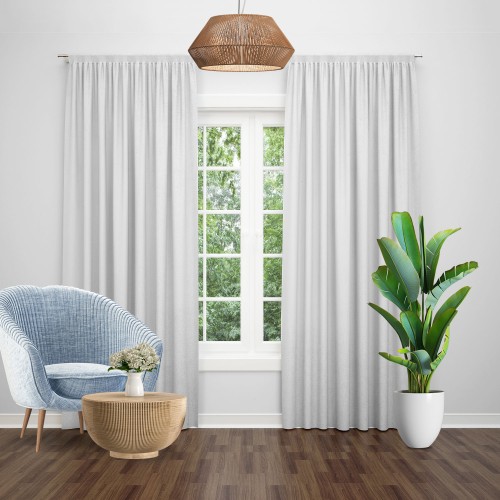 Draperie blackout uni alba, opacitate 70%