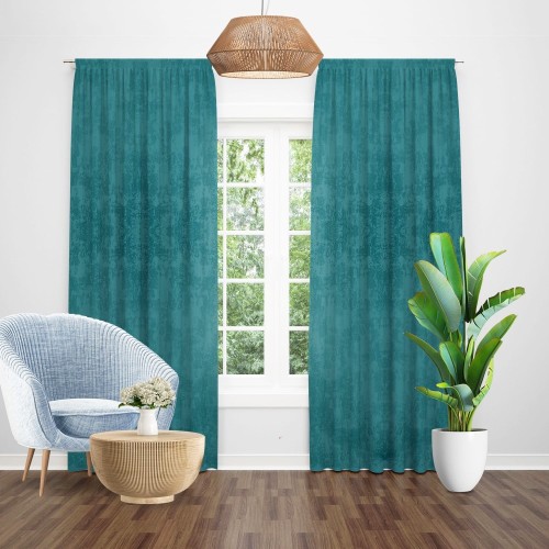 Draperie soft blackout turcoaz