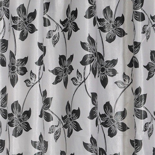 Draperie blackout gri/negru cu model flori