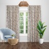 Draperie blackout maro auriu cu model flori