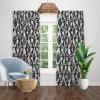 Draperie blackout gri cu model negru in stil baroc