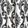 Draperie blackout gri cu model negru in stil baroc