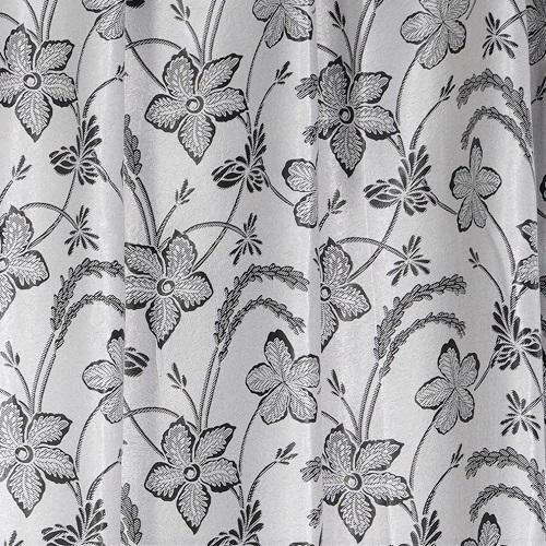 Draperie blackout gri cu model flori