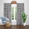 Draperie blackout gri cu model flori