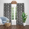 Set Draperie gri/verde inchis cu model flori , 2 buc x 140 x 250 cm, rejansa simpla inclusa