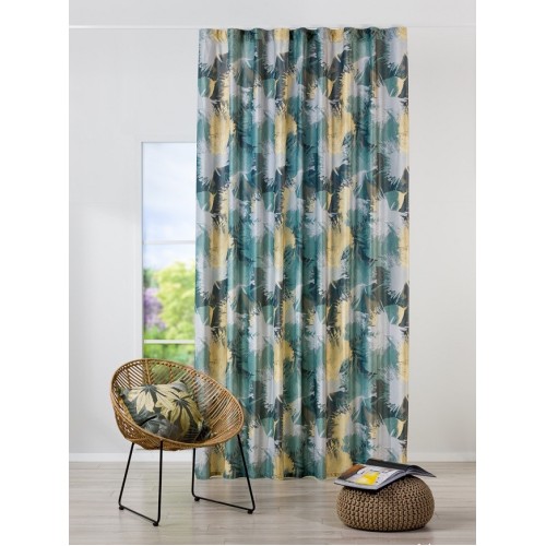 Set Draperie Amazonia Verde, 2 buc x 150 x 250 cm, rejansa simpla inclusa