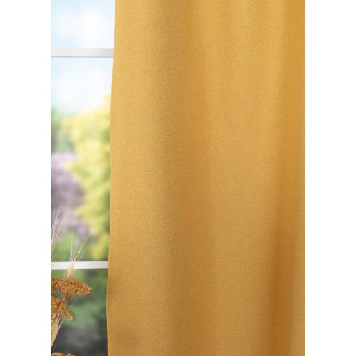 Set Draperie Zenith Mustar, opacitate 100%, 2 buc x 150 x 250 cm, rejansa simpla inclusa