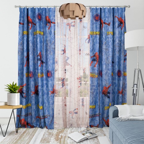 Set Draperie si Perdea Spiderman cu rejansa simpla